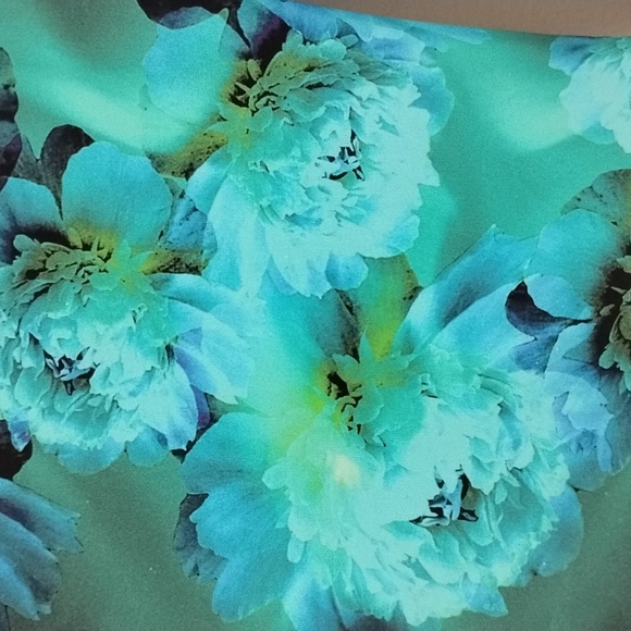 Chiara Boni La Petite Robe Vibrant Teal and Black Floral Long Sleeve Dress Artsy - Picture 14 of 16